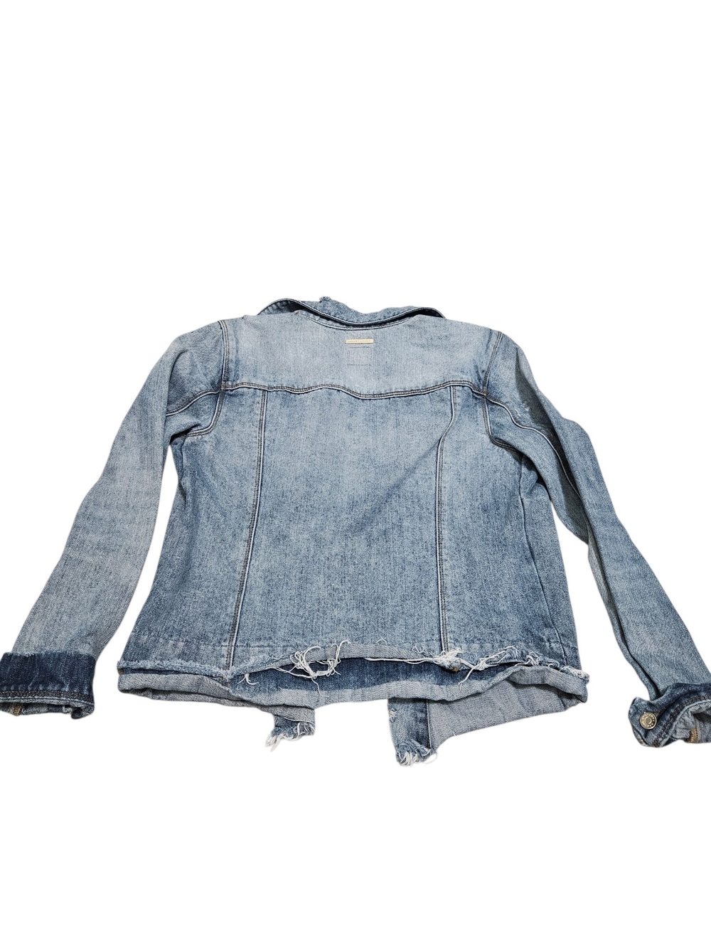 Armani Exchange A/X Light Blue Distressed Denim Jacket Womens - Picture 5 of 6